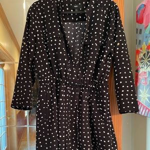 Polka dot drawstring dress